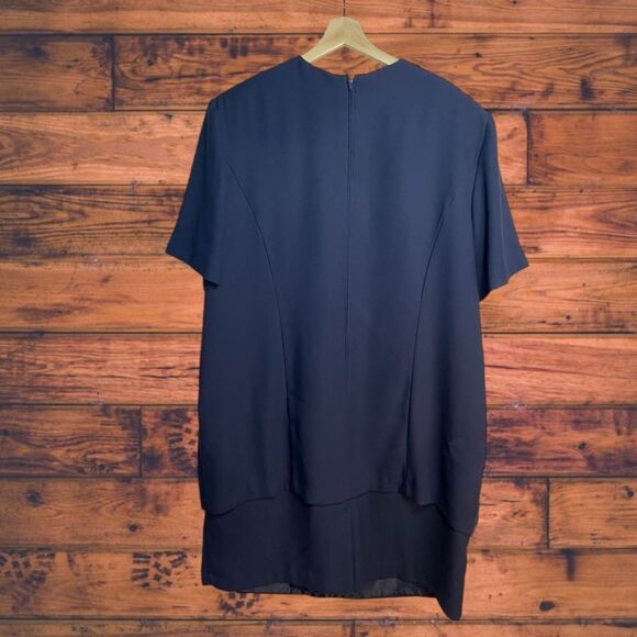 Karin Stevens Navy Blue Dress with Embroidered Details - Picture 2 of 6